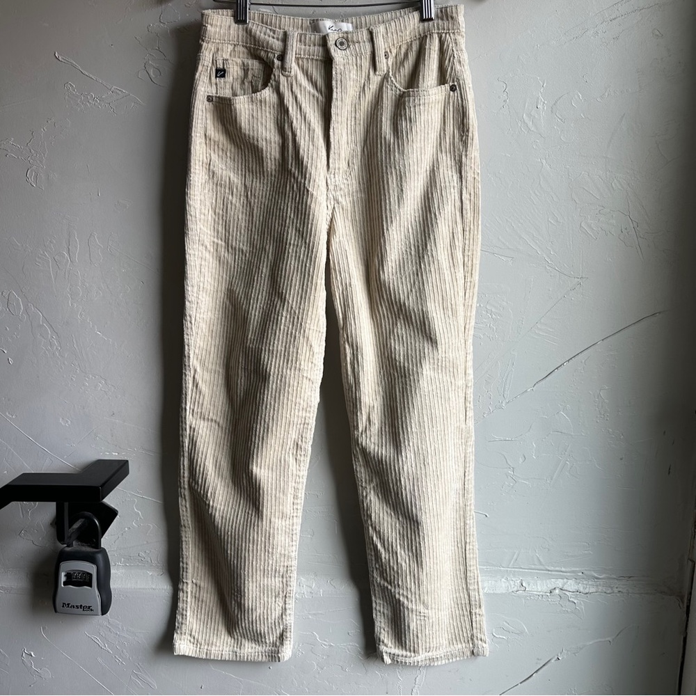 KanCan‎ Stretch Straight Wide Whale Corduroy Cream Minimalist Preppy Heritage 6